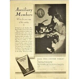 The American Legion Auxiliary Members "Emblem Catalog 1931" Vtg Print Ad 1931